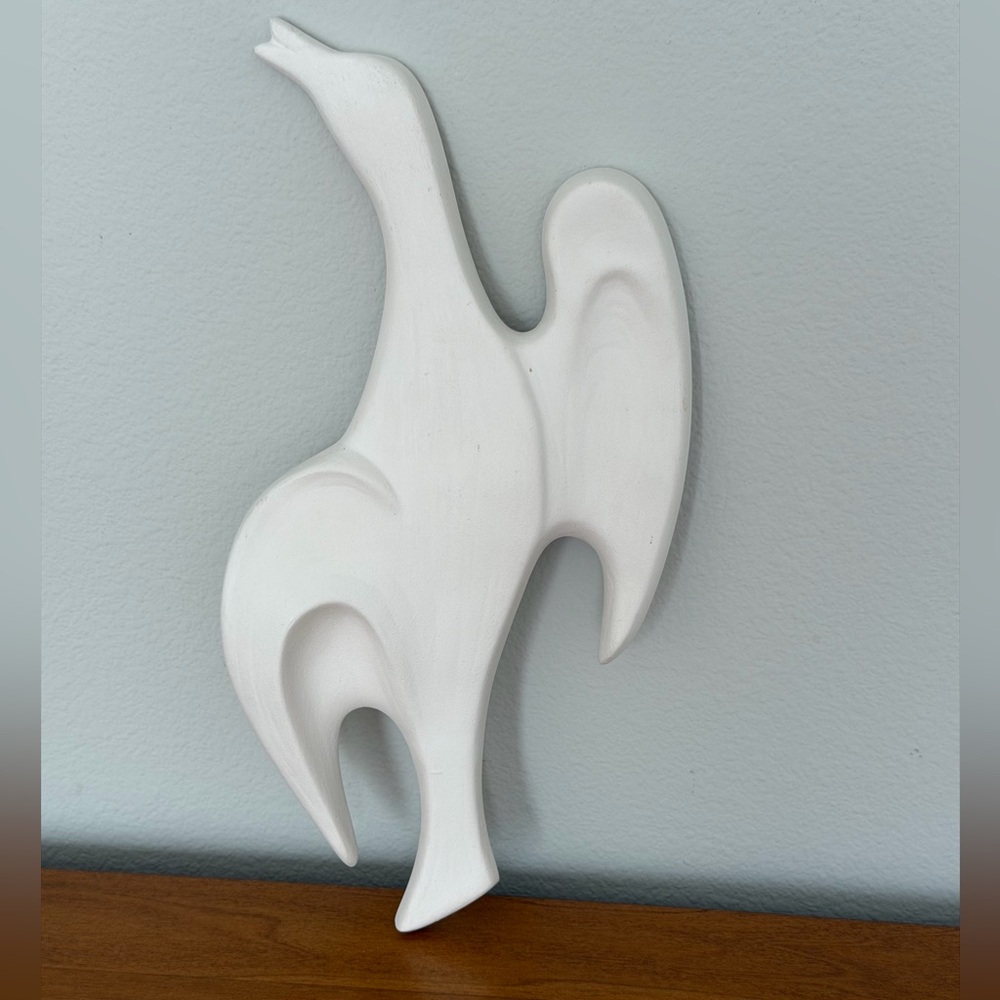 Vintage MCM Sculptural Wall Birds Set White Minimalist Modern Decor - Picture 5 of 12